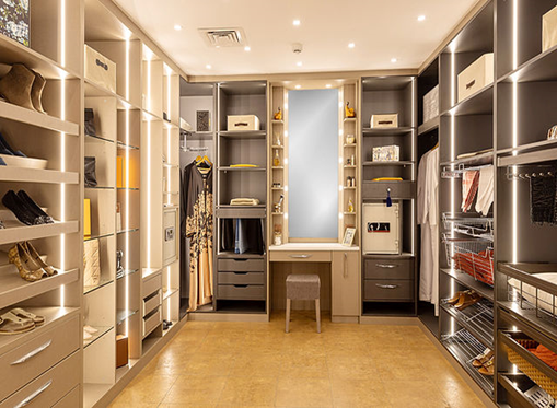 Complete luxury walk-in closet design in Monmouth County NJ