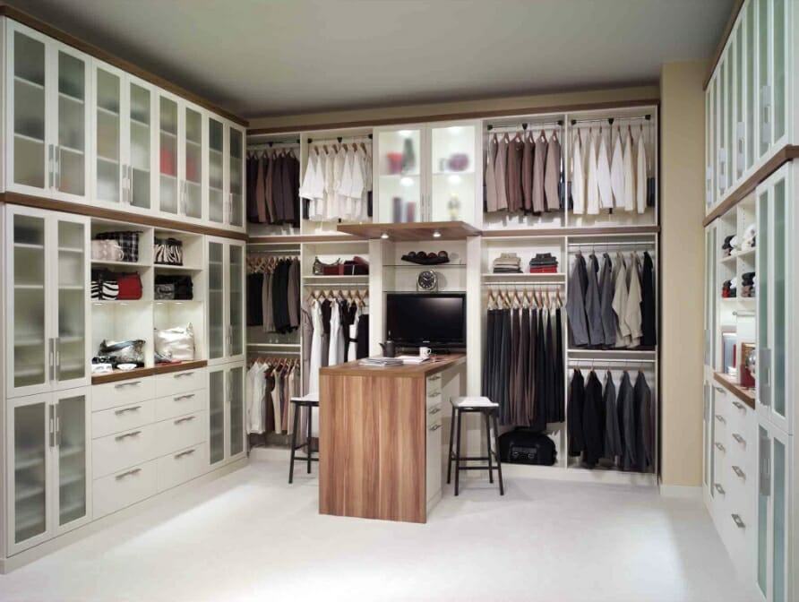 Luxury walk-in closet with center island in Monmouth County NJ